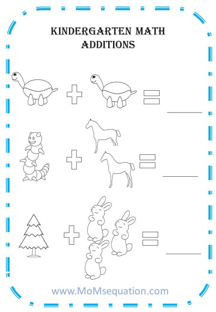 Addition Worksheets For Kindergarten -Free Printables - Mom'sEquation