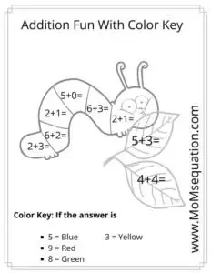 Addition worksheets for kindergarten |momsequation.com
