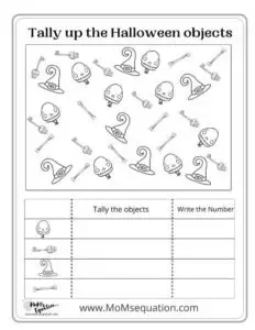 Tally marks worksheets for kindergarten|momsequation.com
