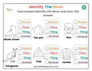 Identifying nouns worksheets |momsequation.com