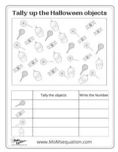 Tally marks worksheets for kindergarten|momsequation.com