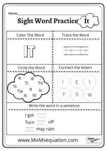 sight words worksheets|momsequation.com