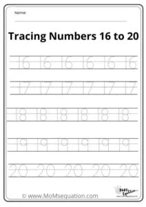Free number tracing worksheet bundle (1-100)|momsequation.com