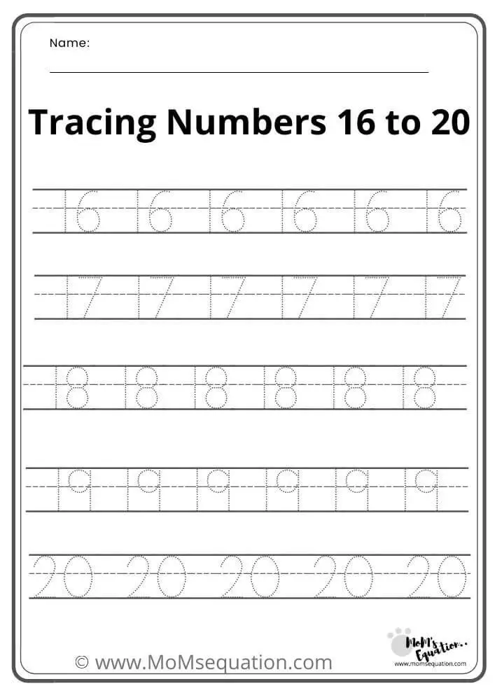 Number Tracing Worksheets For Pre-School - New - Mom'sEquation