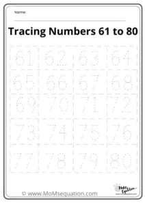 Number tracing worksheets (1- 100 )|momsequation.com