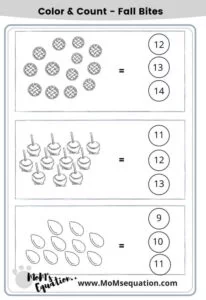 counting worksheets for kindergarten|momsequation.com