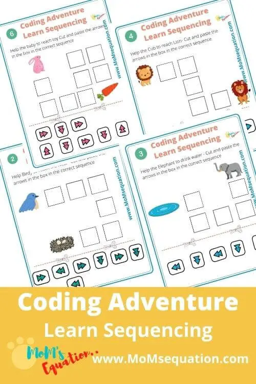 Coding worksheets for kids |momsequation.com