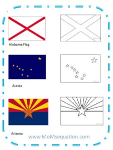 US State Flags Coloring Pages|momsequation.com