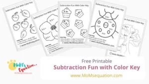 math Subtraction worksheet | momsequation.com