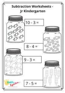 Kindergarten subtraction worksheets |momsequation.com