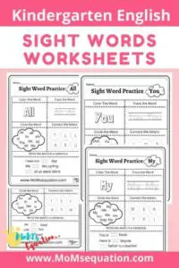 sight words worksheets |momsequation.com
