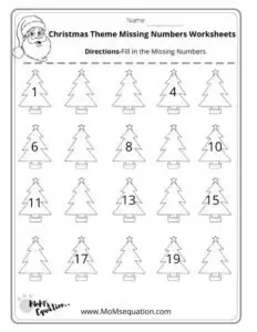Missing Numbers worksheets|momsequation.com