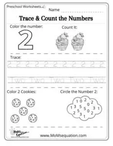 Number writing practice sheets |momsequation.com
