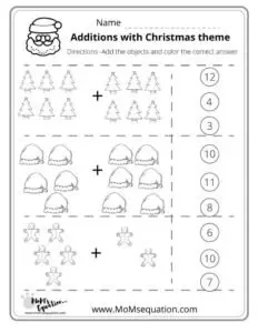 Kindergarten addition worksheets |momsequation.com