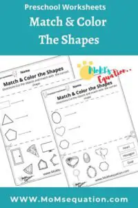 Match & Color the shapes|momsequation.com