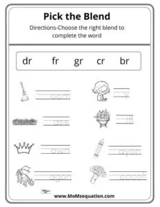 Consonant blends worksheets|momsequation.com
