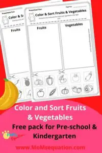 Color & sort the fruits and vegetables|momsequation.com