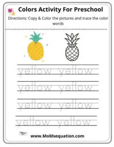 Learn & Trace the color words | momsequation.com