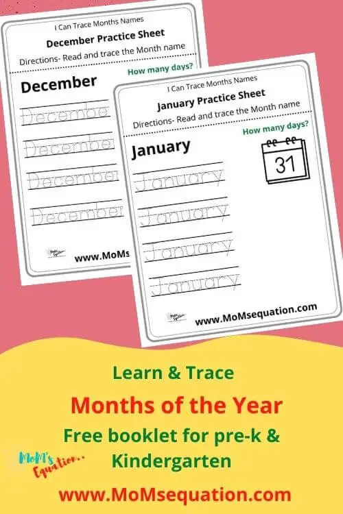 I can trace Months of year | momsequation.com