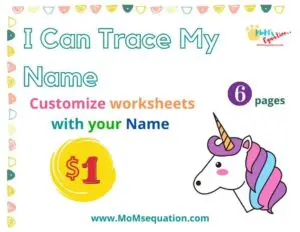Customize Name tracing practice sheets|momsequation.com