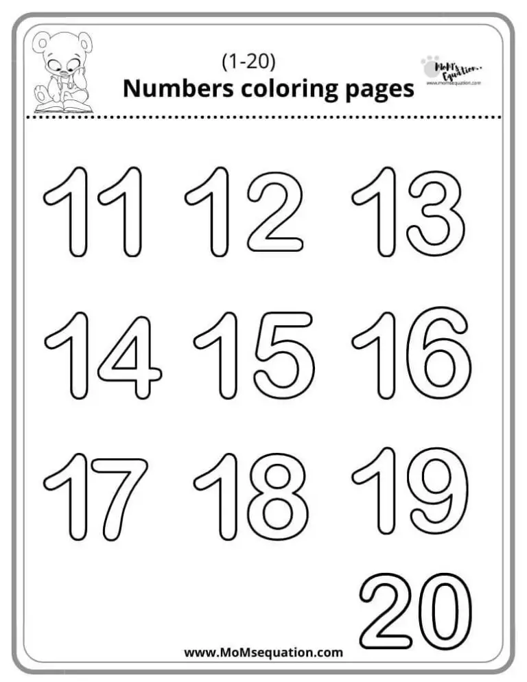 Number Coloring Worksheets Pdf