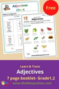 Adjectives worksheets pack!!momsequation.com