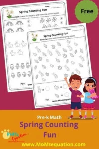 Spring counting worksheets |momsequation.com