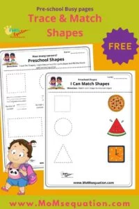 Shapes worksheets for kids|momsequation.com