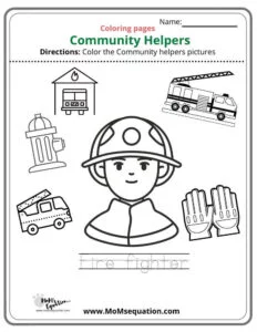 Community helpers coloring pages|momsequation.com
