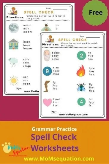 Spelling worksheets|momsequation.com