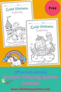 Unicorn coloring pages booklet|momsequation.com