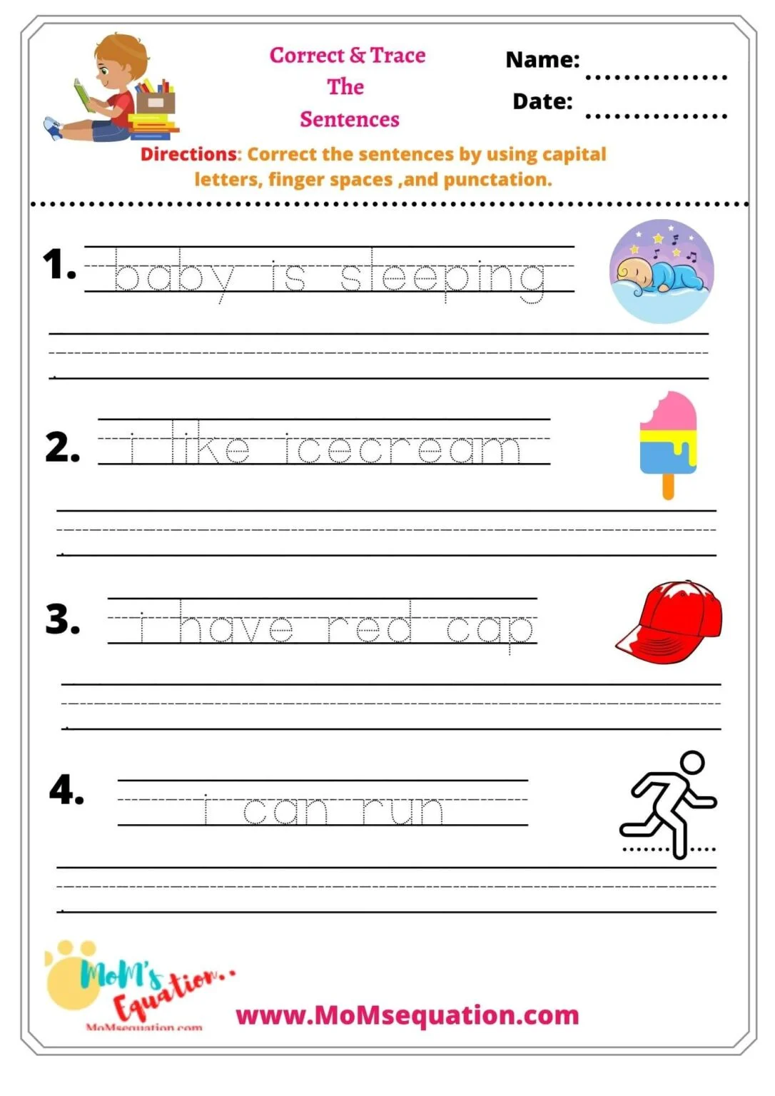 Capital Letters And Periods Printable