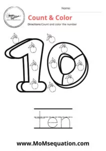 Number coloring pages(1-20)|www.MoMsequation.com