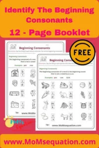 Beginning consonants worksheets|www.MoMsequation.com