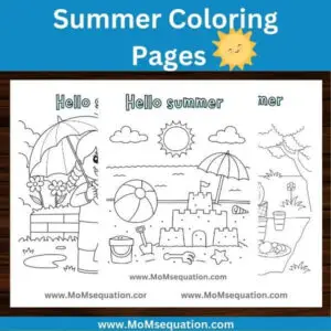 Summer coloring pages|www.MoMsequation.com