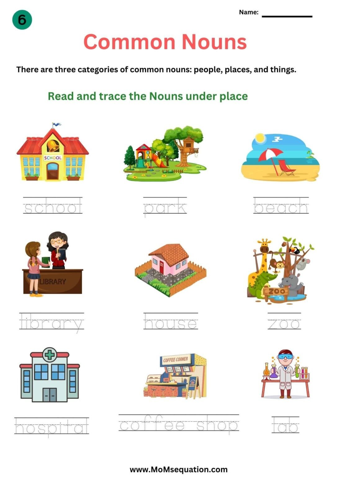 Common Nouns Worksheets For Grade and Grade 2-Freebie - Mom'sEquation