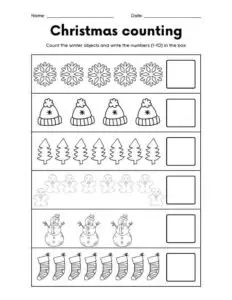 Christmas counting worksheets |www.MoMsequation.com