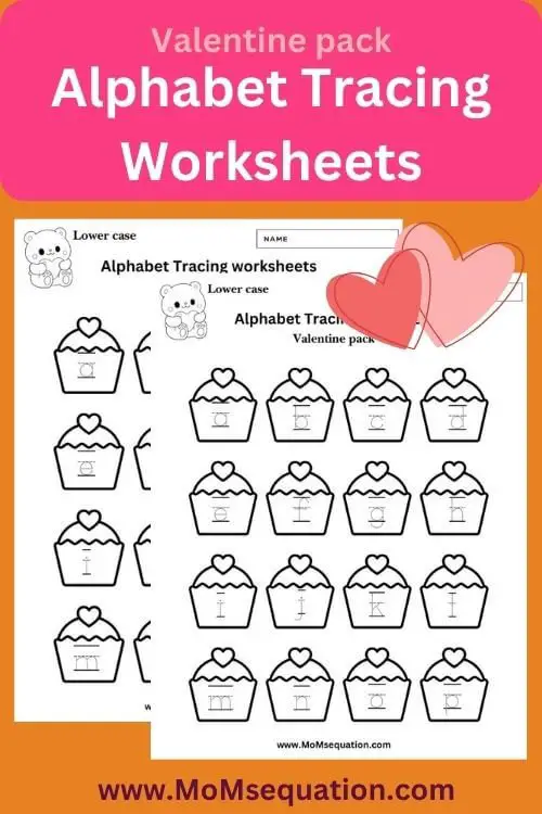 Valentine worksheets preschool-Lowercase letter tracing worksheets