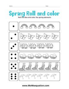 Spring counting worksheets for preschool|www.MoMsequation.com