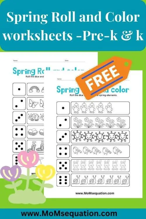 Spring counting worksheets for preschool|www.MoMsequation.com