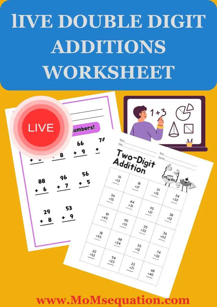 Live Double Digit Addition Worksheets For Grade 1-Worksheet 2 - Mom ...